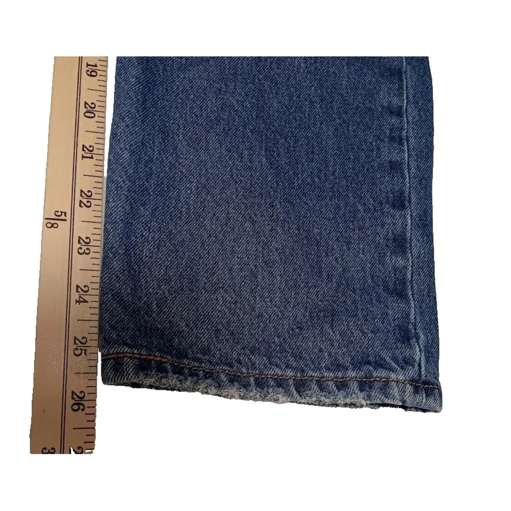 Levi's 501 Men's Jeans W32 L25 Blue Distressed Ripped Button Fly Straight Leg De